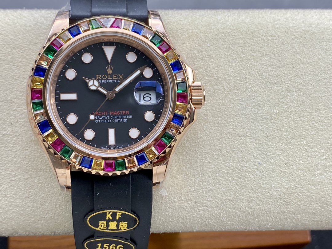 Yacht-Master 42mm Rainbow Bezel – 1:1 Superclone Everose Gold