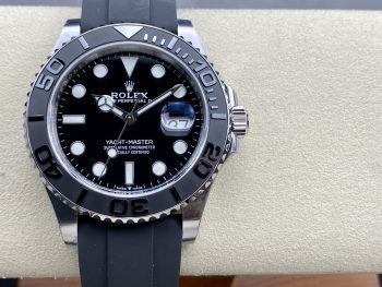 Yacht-Master 42mm Black Dial – 1:1 Superclone Steel Case & Rubber Strap