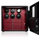 6 Watches Cabinet Winder Steel Safety With LCD Control Intelligent Alarm System product image 1